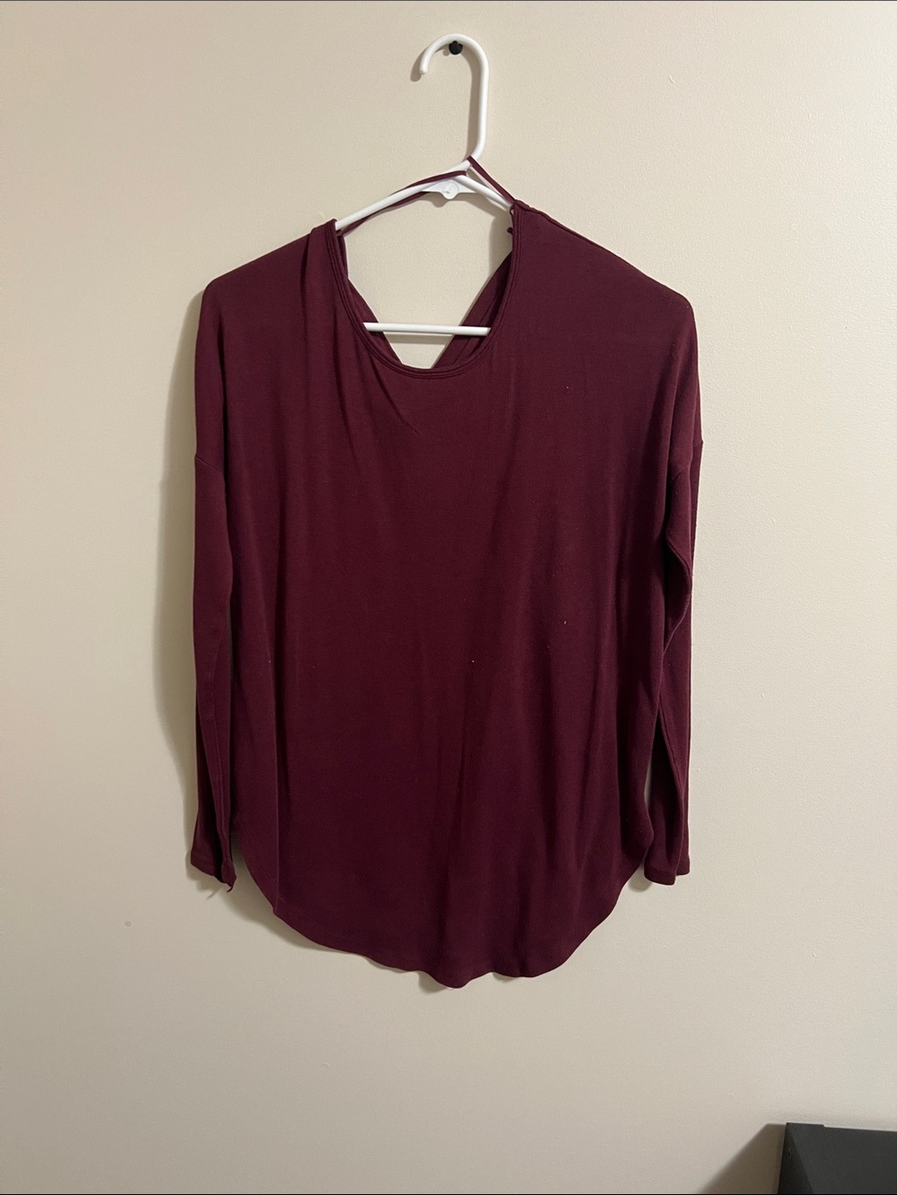 Garage Women's Long Sleeve Crewneck Top - Burgundy